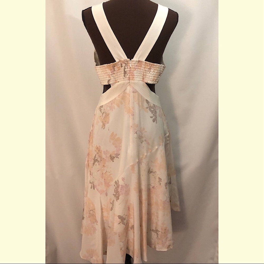 CLUB MONACO Trina Dress 100% Silk Apricot Ivory - Picture 5 of 8